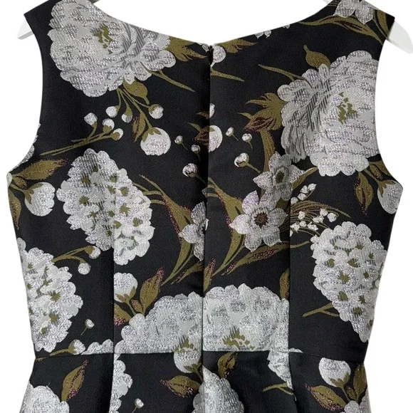 Samantha Sung Rachel‎ Dress Balconies Brocade Floral Metallic Dress Size 6 NWT